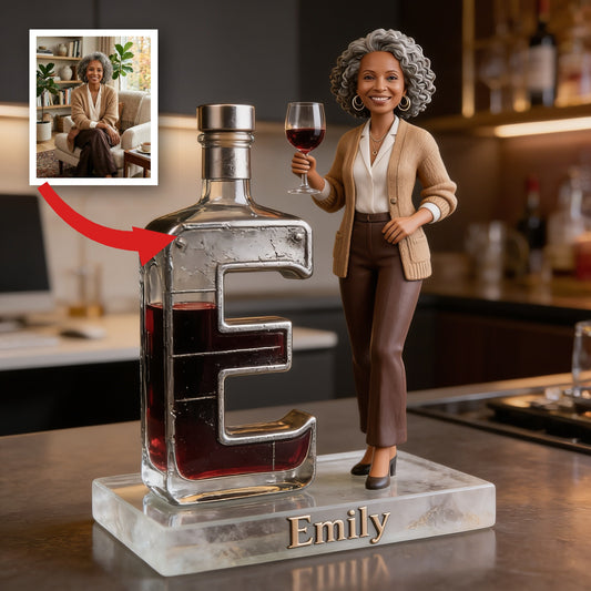 Personalized Wine Loving Latina Mom Custom Shaped Acrylic Plaque - Unique Home Bar Desk Decor Gift for Wine Enthusiast Mom