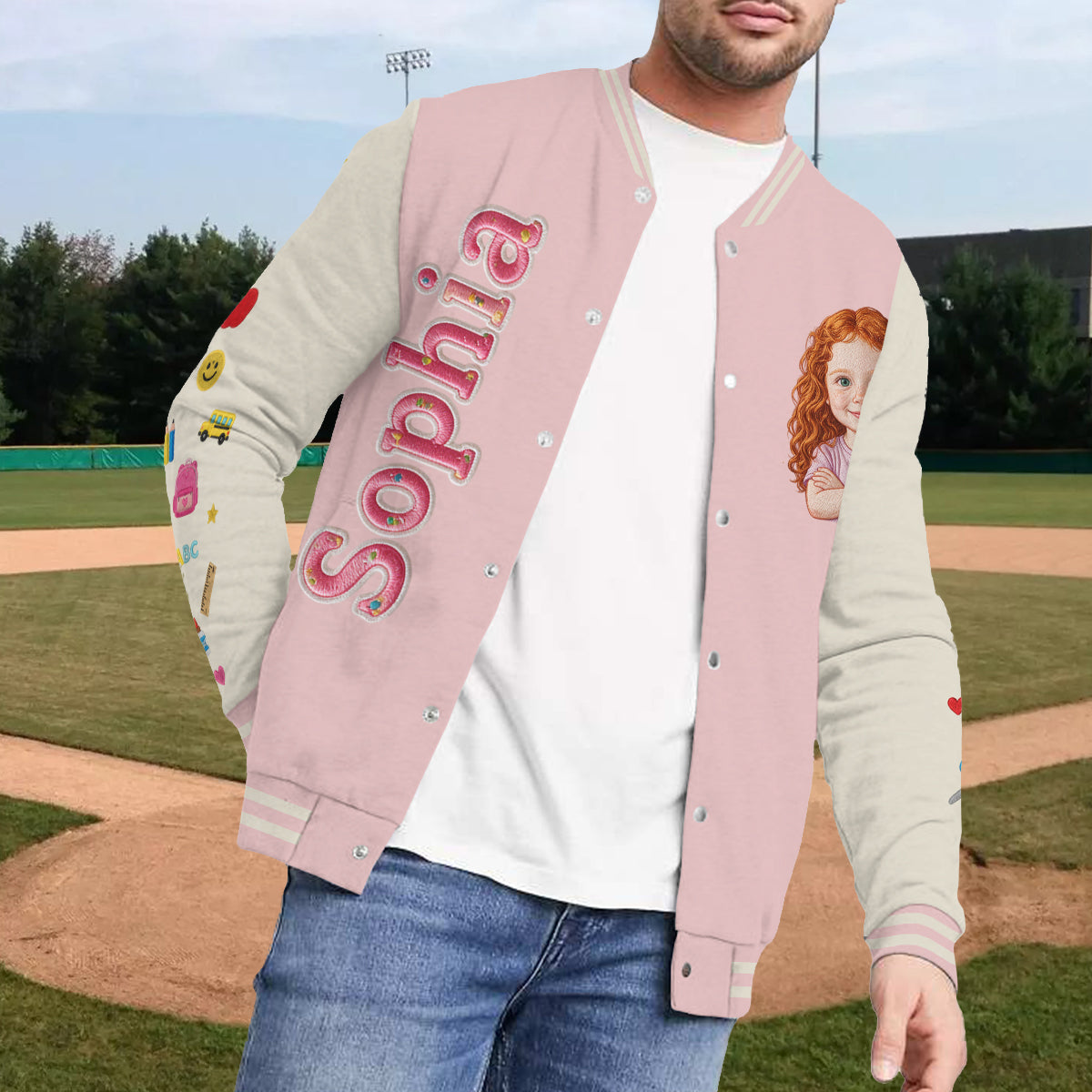 Personalized Little Boy Back To School Varsity Jacket Custom Photo Name Pre-K First Day Kid Gift Outfit