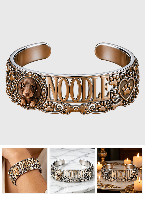 Personalized Welsh Corgi Cuff Bracelet - Custom Name Jewelry Gift for Corgi Lovers and Dog Owners