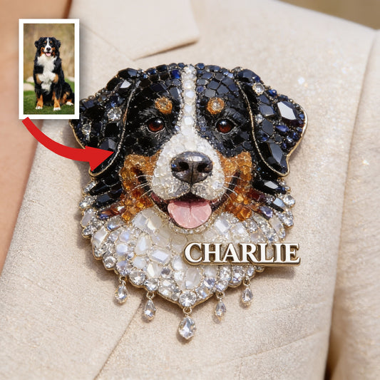 Personalized Rhinestone Australian Shepherd Pin Custom Dog Lover Gift Decorative Acrylic Pin For Jackets, Backpacks & Lanyards
