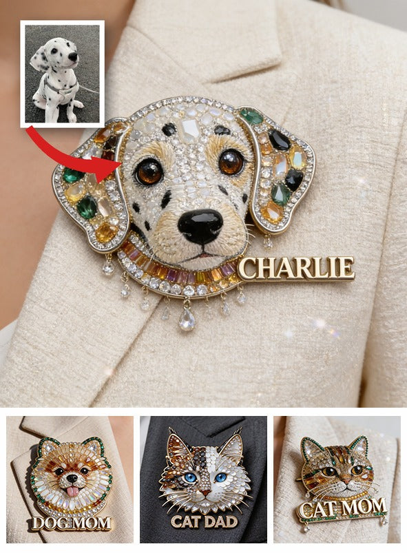 Personalized Sparkly Black Spotted Dalmatian Acrylic Pin - Unique Gift For Dalmatian Dog Lovers & Pet Owners
