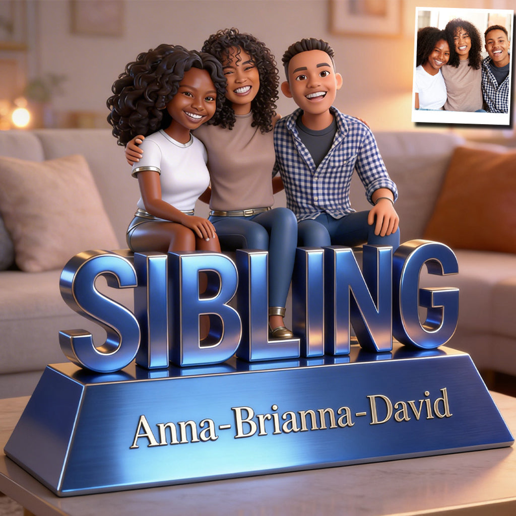 Sibling Forever Personalized Custom Shaped Acrylic Plaque, Cute Young Children Family Keepsake Home Decor Gift