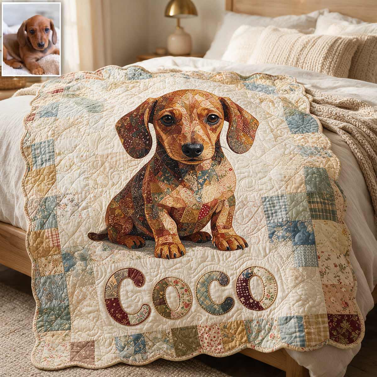 Personalized Short-Haired Boxer Dog Patchwork Fleece Blanket, Cozy Custom Gift for Boxer Owners and Dog Lovers