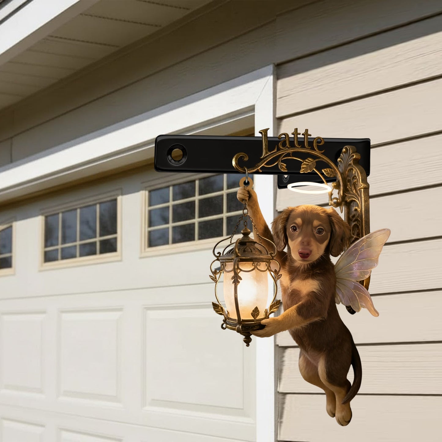 Personalized Fluffy Shih Tzu Angel Wooden Wall Mount Sign - Cute Unique Gift for Dog Lover Home Decor