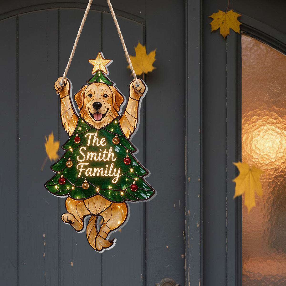 Personalized Playful Siberian Husky Christmas Tree LED Acrylic Sign - Festive Dog Lover Holiday Home Decor Gift