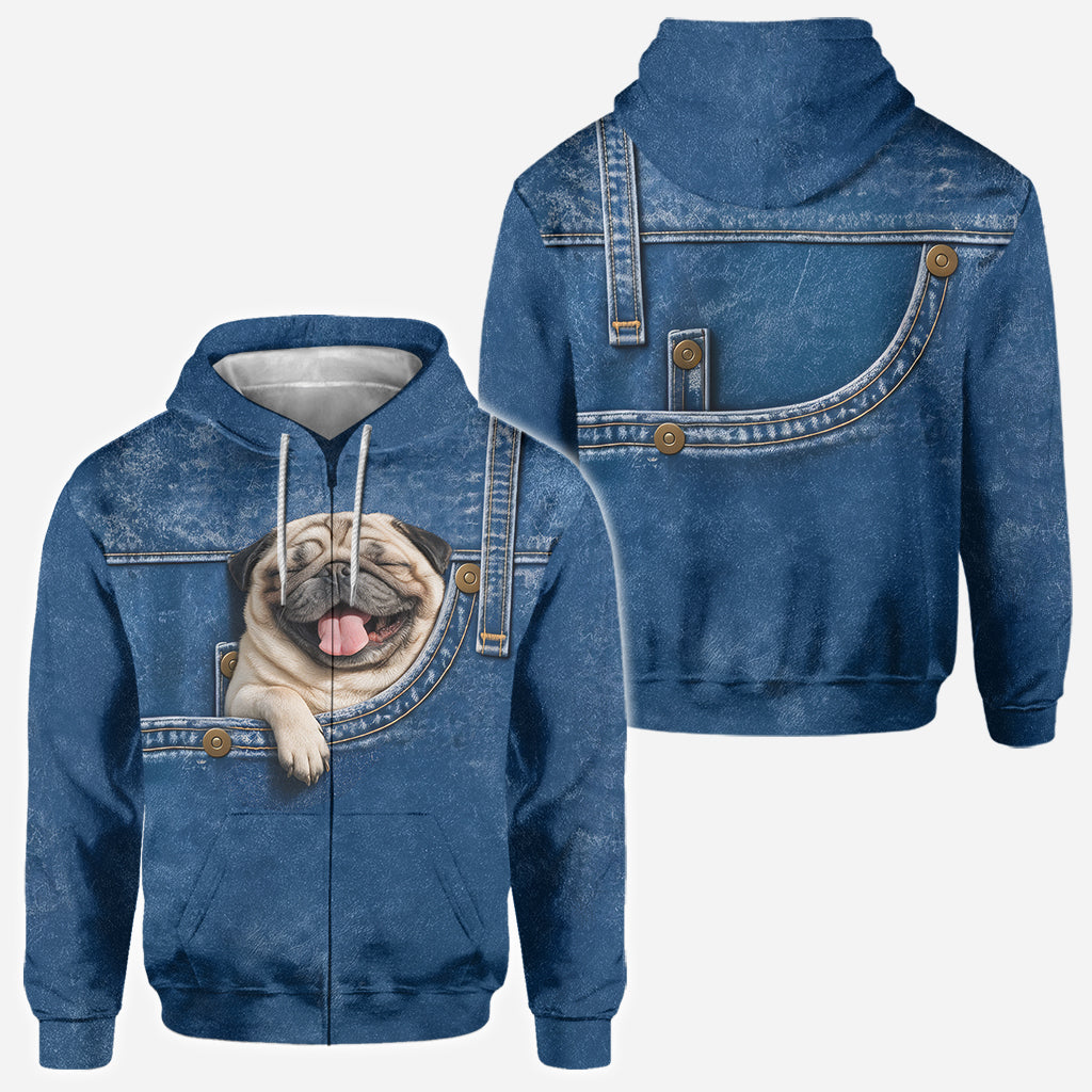 Fluffy Gray White Toy Poodle Pocket All Over Print Hoodie - Personalized Gift For Poodle Owner Dog Lover