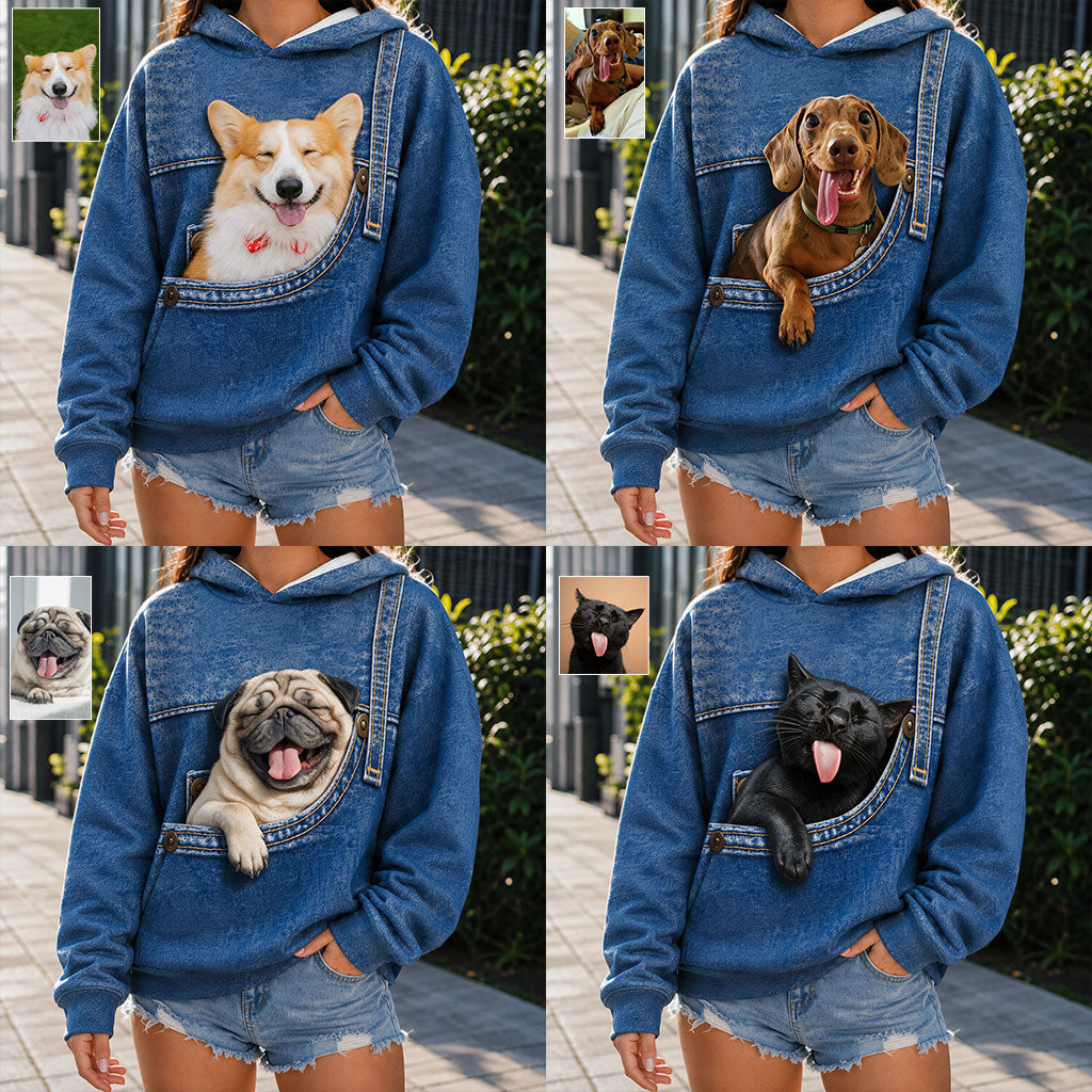 Fluffy Gray White Toy Poodle Pocket All Over Print Hoodie - Personalized Gift For Poodle Owner Dog Lover