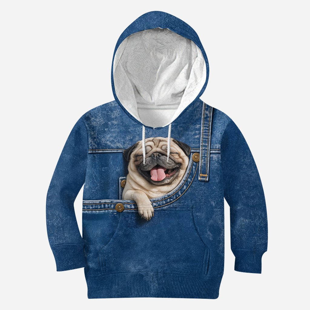 Personalized Smiling Golden Retriever Pocket Print Hoodie, Unique Gift for Dog Owner Pet Lover