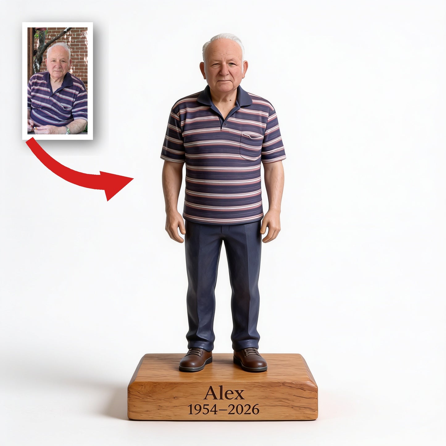 Personalized Older Men Memorial Custom Shaped Acrylic Plaque, Custom Photo Remembrance Keepsake Gift for Home Display