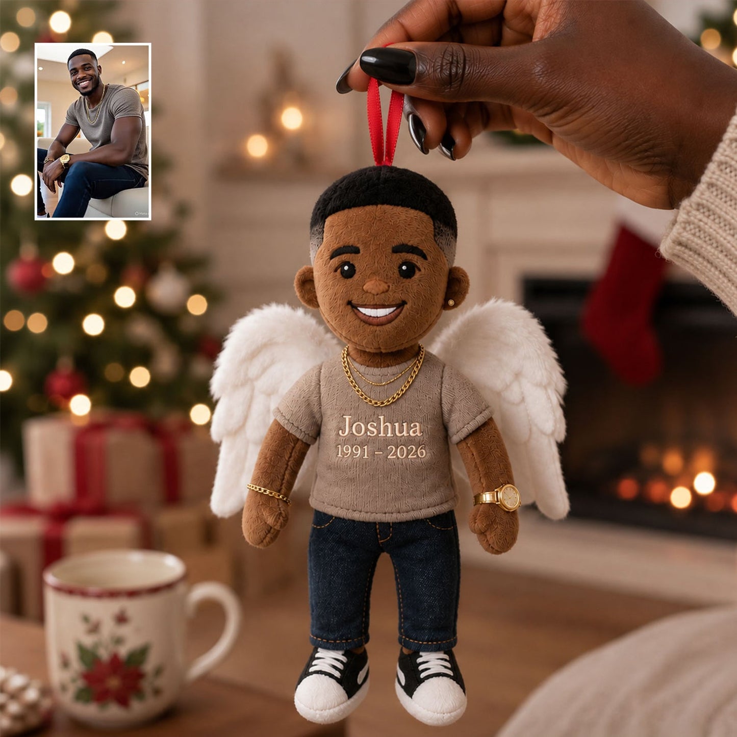 I'm Always With You Personalized Angel Mom Memorial Plush Ornament Custom Sympathy Christmas Keepsake Gift