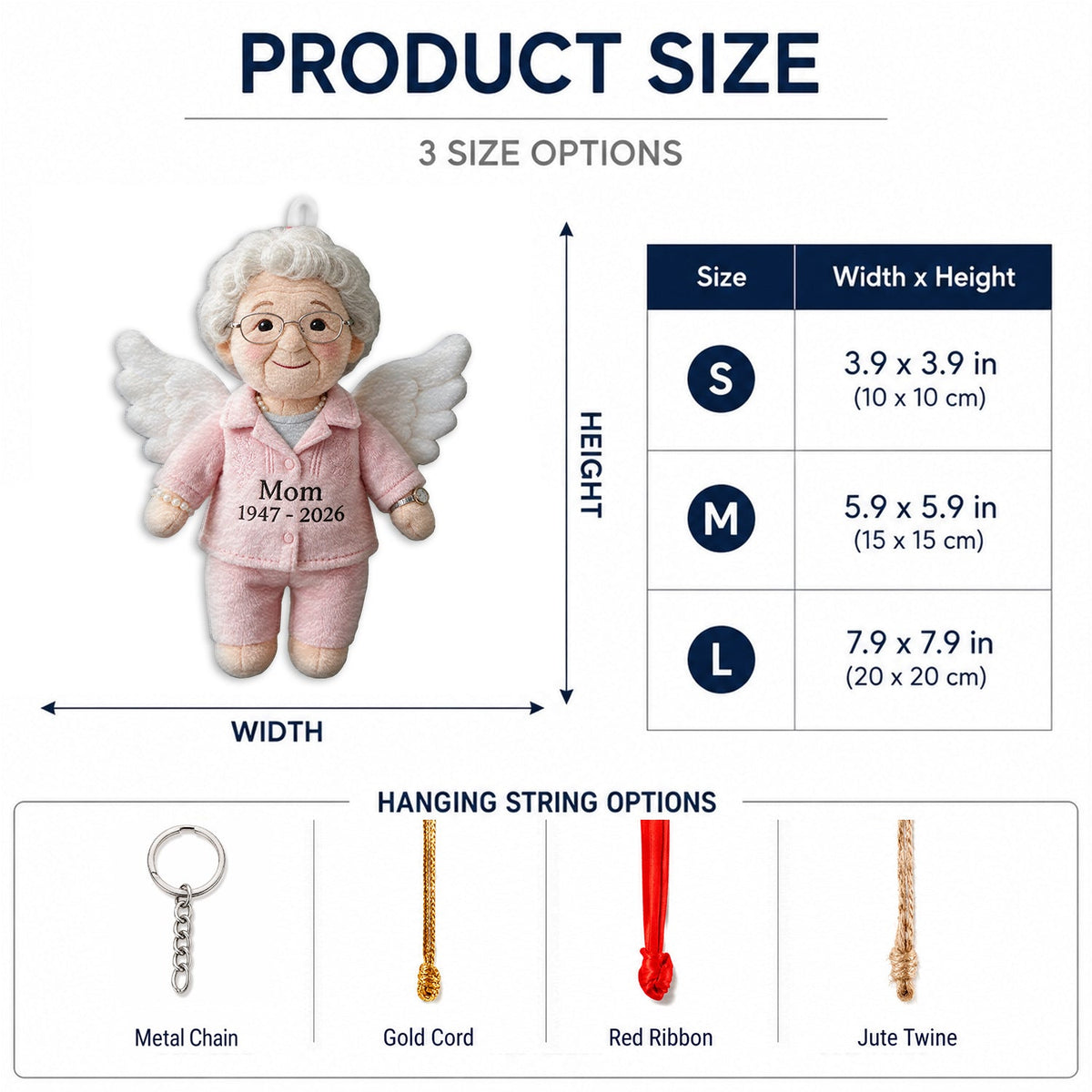 I'm Always With You Personalized Angel Mom Memorial Plush Ornament Custom Sympathy Christmas Keepsake Gift