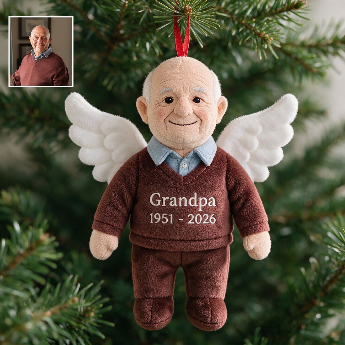 Personalized Angel Black Grandma Memorial Plush Ornament - I'm Always With You Sympathy Christmas Remembrance Keepsake Gift