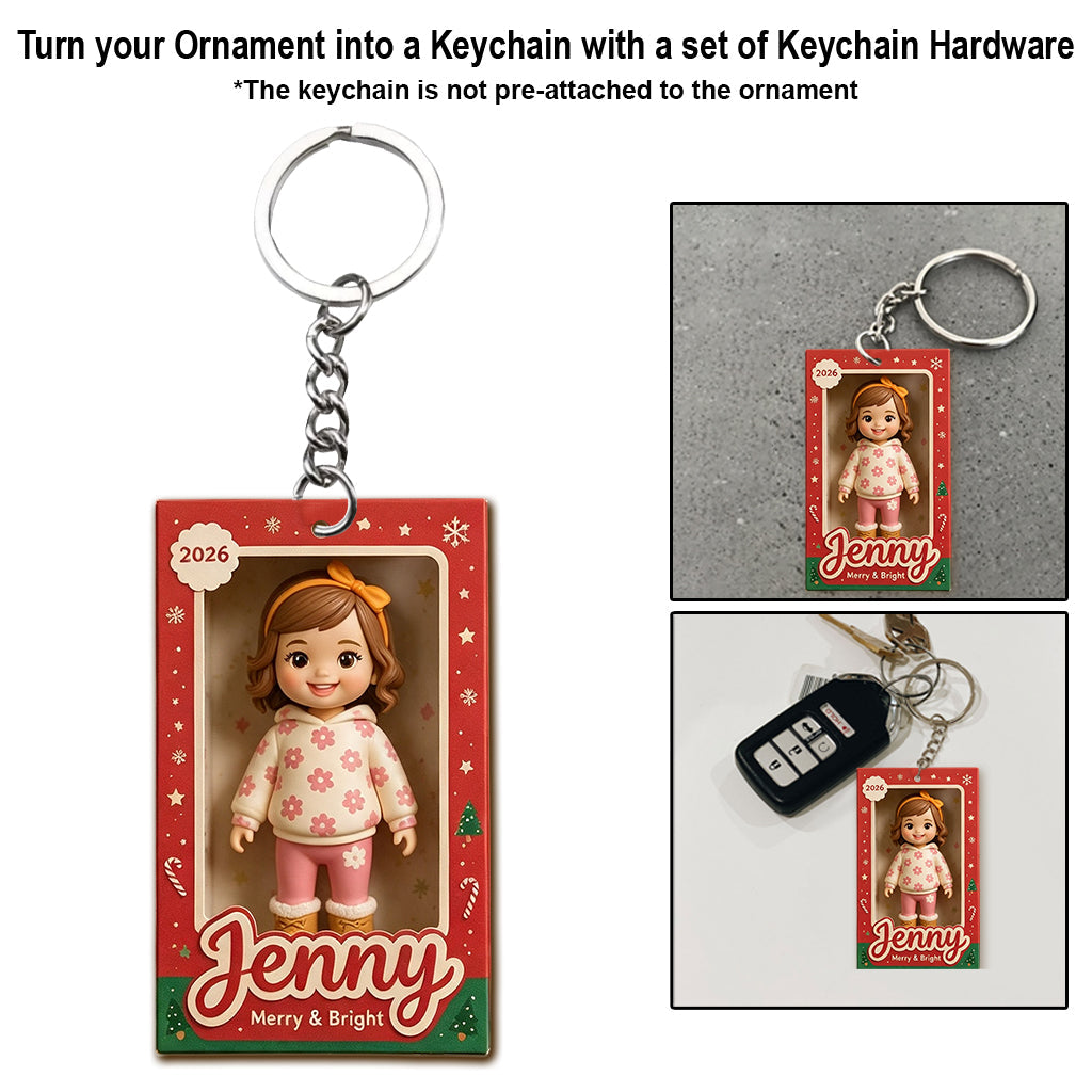 Personalized 2026 Cute Little Latina Kid Christmas Ornament Custom Name Holiday Keepsake Tree Decoration Gift