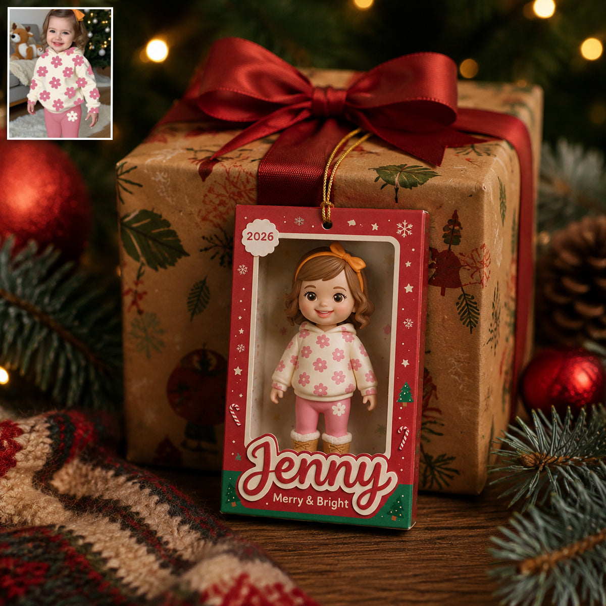 Personalized 2026 Cute Little Latina Kid Christmas Ornament Custom Name Holiday Keepsake Tree Decoration Gift