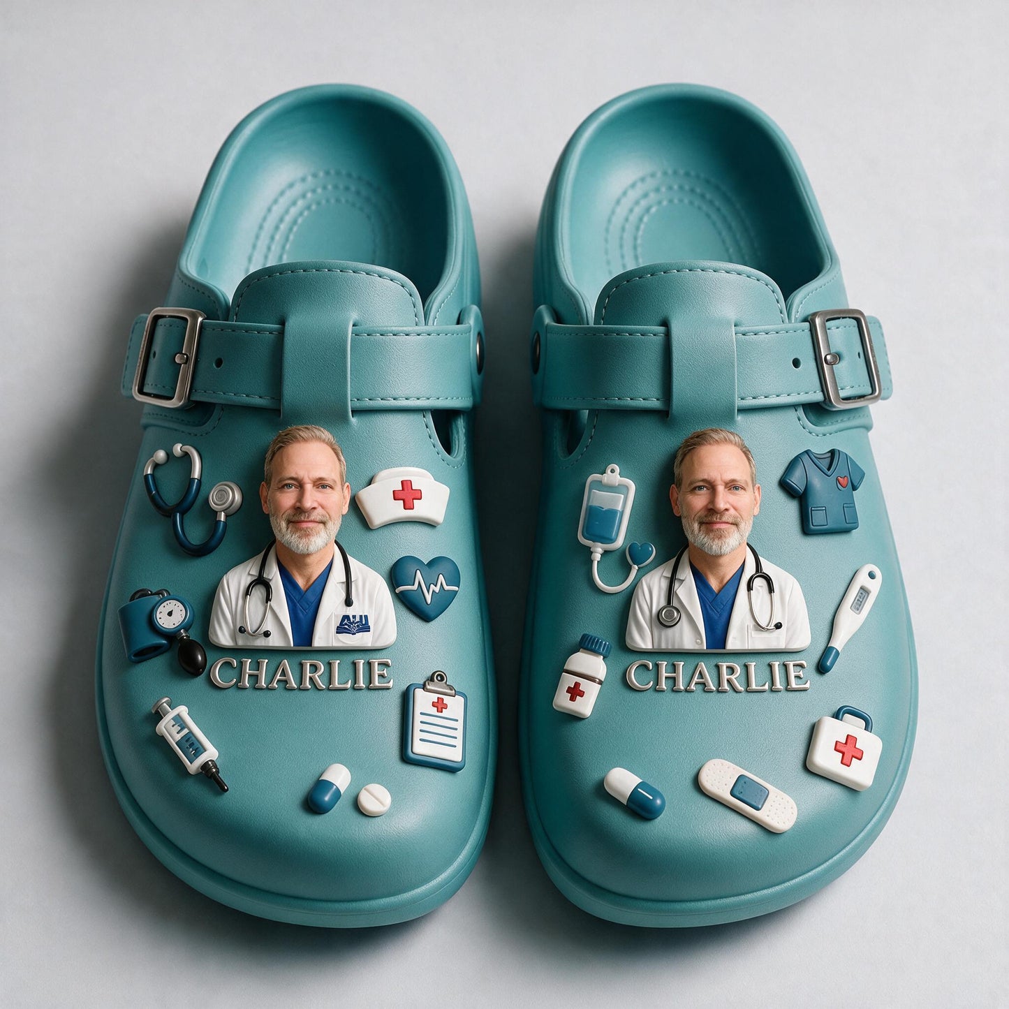 Personalized Older Doctor Life Arch Support Clogs, Custom Medical Work Footwear Gift for Healthcare Professionals