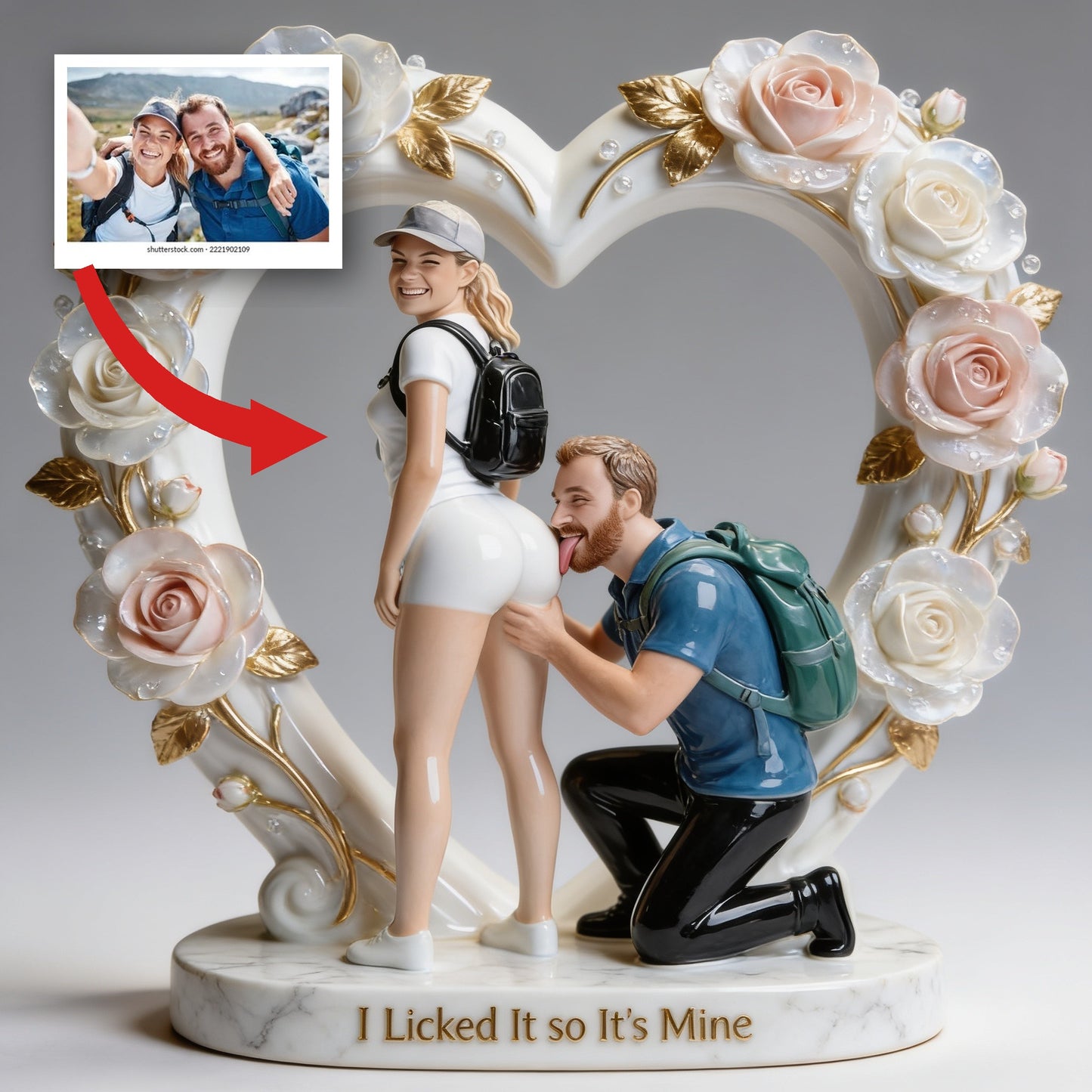 I Licked It so It's Mine Funny Playful Hiking Couple Custom Shaped Acrylic Plaque, Naughty Romantic Couple Home Decor Gift