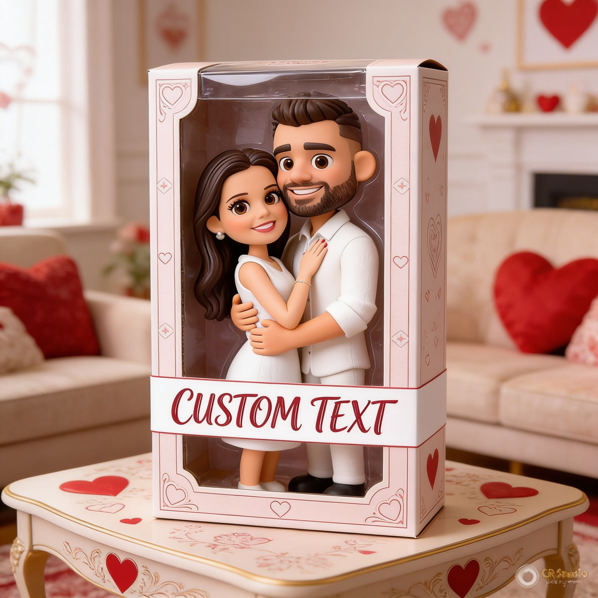 Personalized Chibi Hugging Couple Custom Shaped Acrylic Plaque - Romantic I Love You Gift for Valentine Anniversary Couple Home Decor