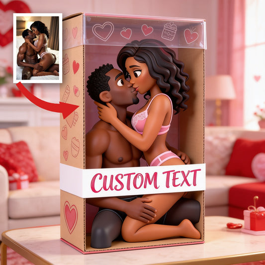Personalized Romantic Black Couple Custom Shaped Acrylic Plaque | Naughty Valentine Anniversary Gift for Partner Desk Home Decor