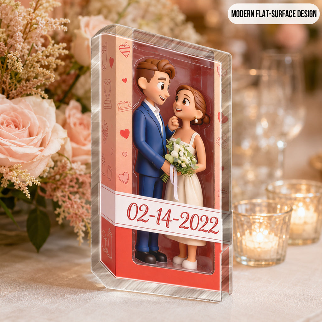Personalized I Love You Older Couple Hugging Custom Shaped Acrylic Plaque, Romantic Anniversary Keepsake Home Decor Gift