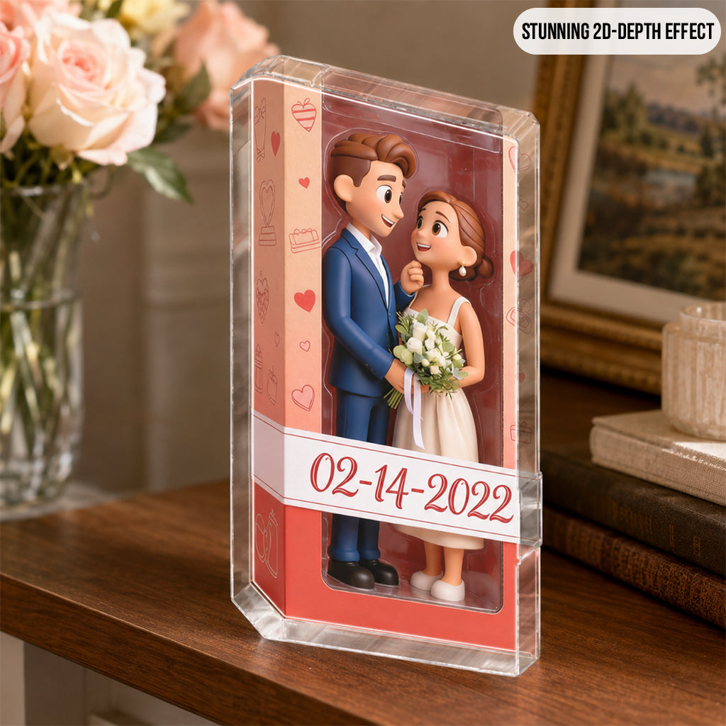 Personalized I Love You Older Couple Hugging Custom Shaped Acrylic Plaque, Romantic Anniversary Keepsake Home Decor Gift