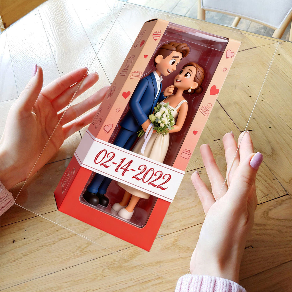 Personalized I Love You Older Couple Hugging Custom Shaped Acrylic Plaque, Romantic Anniversary Keepsake Home Decor Gift