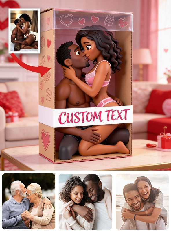 Personalized Romantic Black Couple Custom Shaped Acrylic Plaque | Naughty Valentine Anniversary Gift for Partner Desk Home Decor