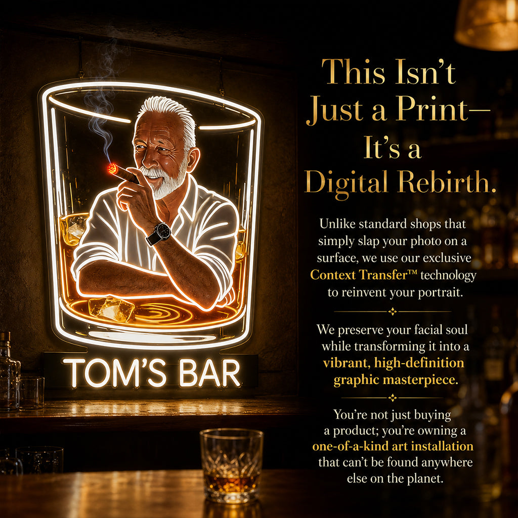 Personalized Whiskey Cigar Bar LED Acrylic Sign Home Bar Decor Gift For Older Men