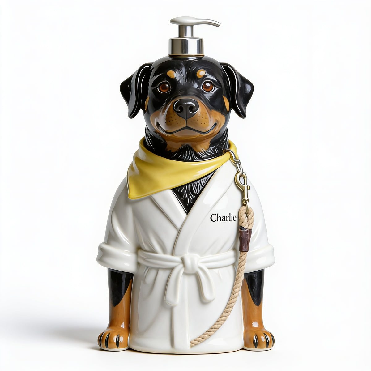 Personalized Rottweiler Spa Soap Dispenser Cute Bathroom Home Decor Gift