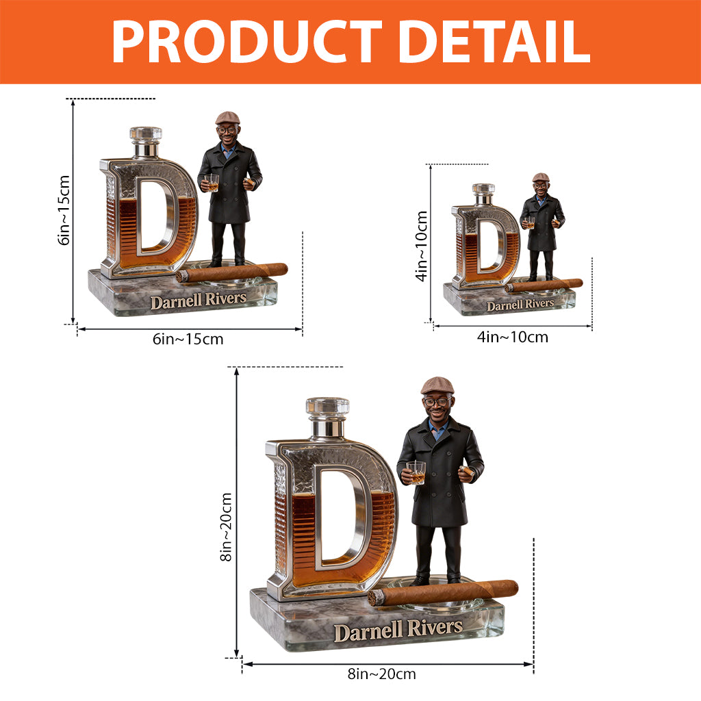 Custom Photo Adult Latina Man Whiskey Cigar Shaped Acrylic Plaque, Whiskey Lover Gift