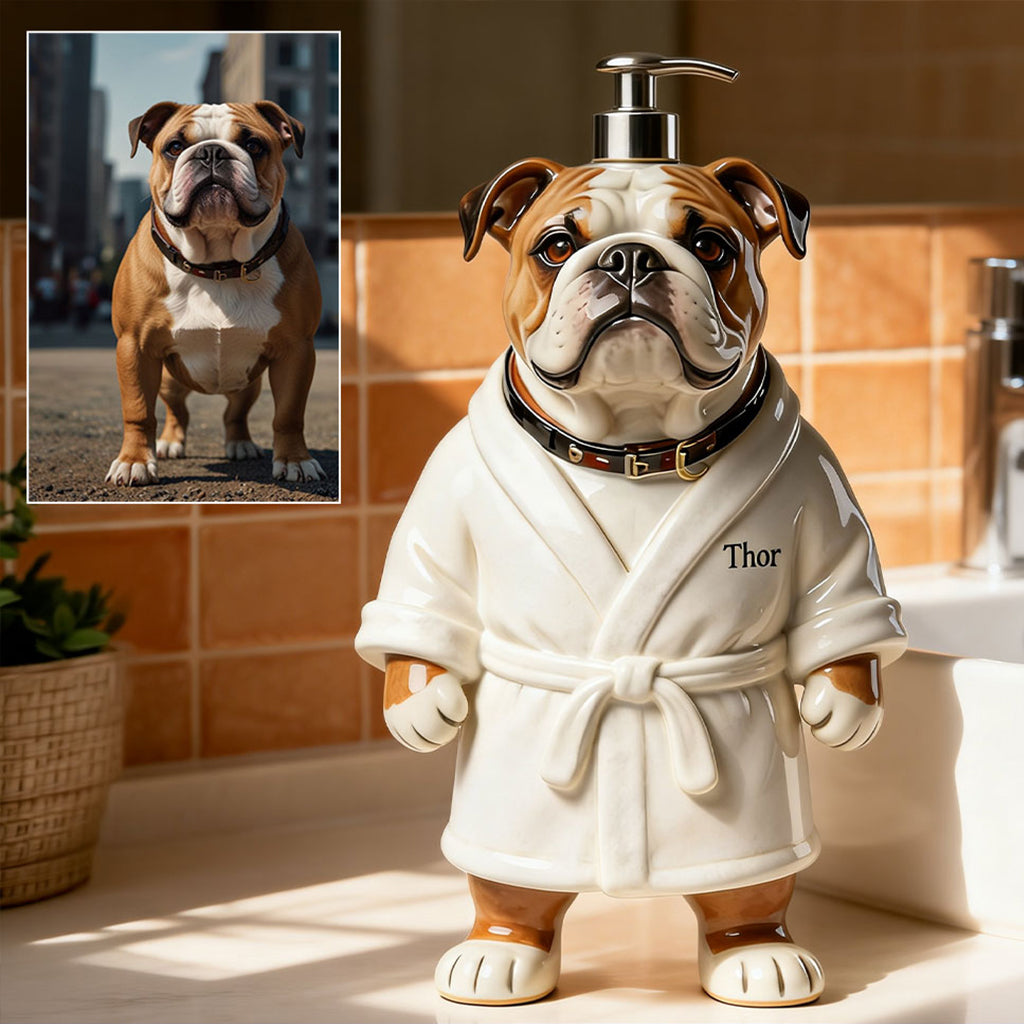 Personalized Japanese Shiba Inu Soap Dispenser Cute Pet Bathroom Decor Gift