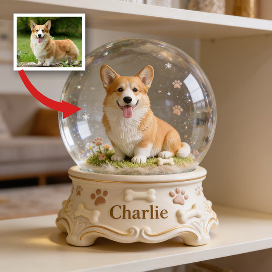 Personalized Welsh Corgi Acrylic Snow Globe Table Decor Dog Owner Gift
