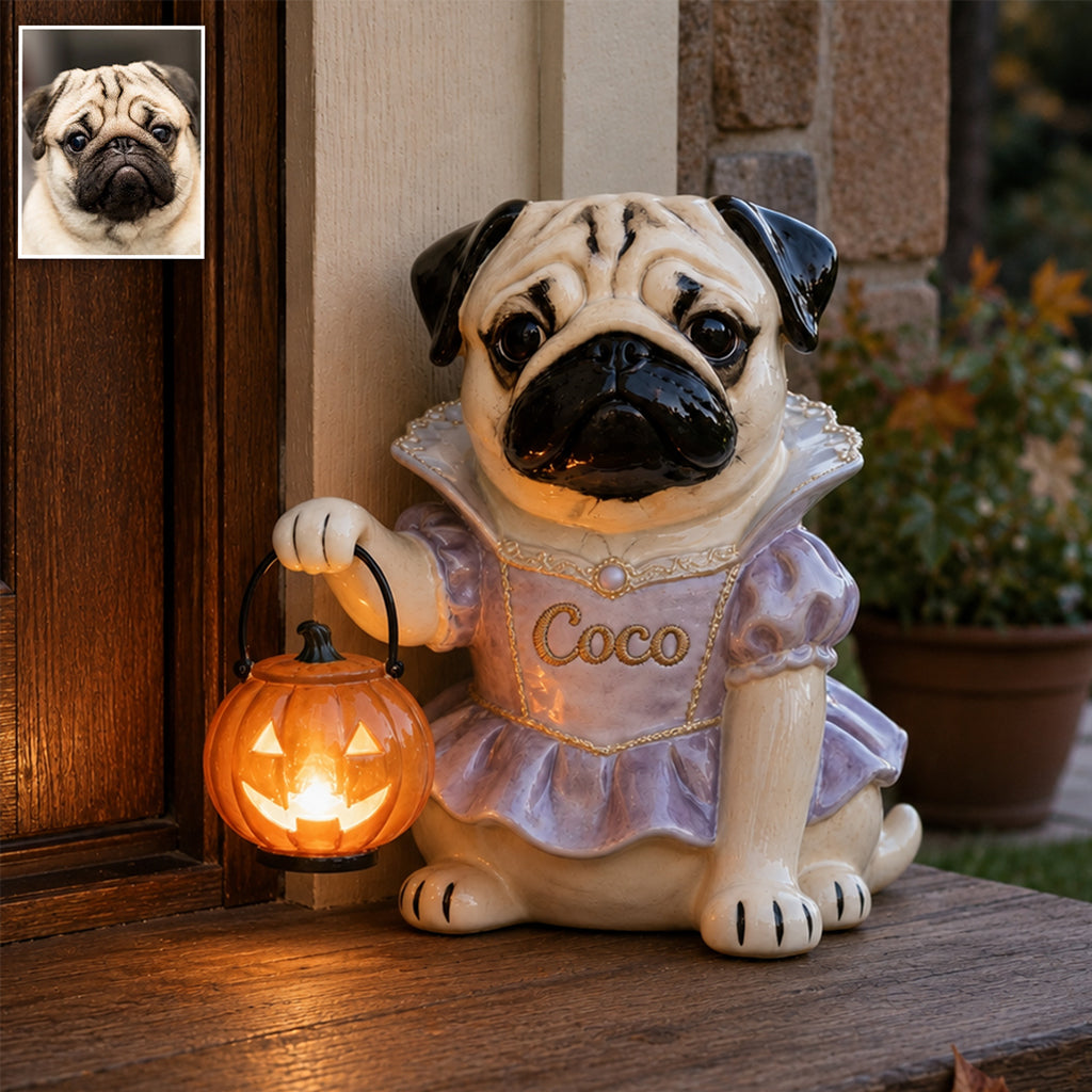 Personalized Fall Japanese Akita Inu Solar Acrylic Light Garden Decor