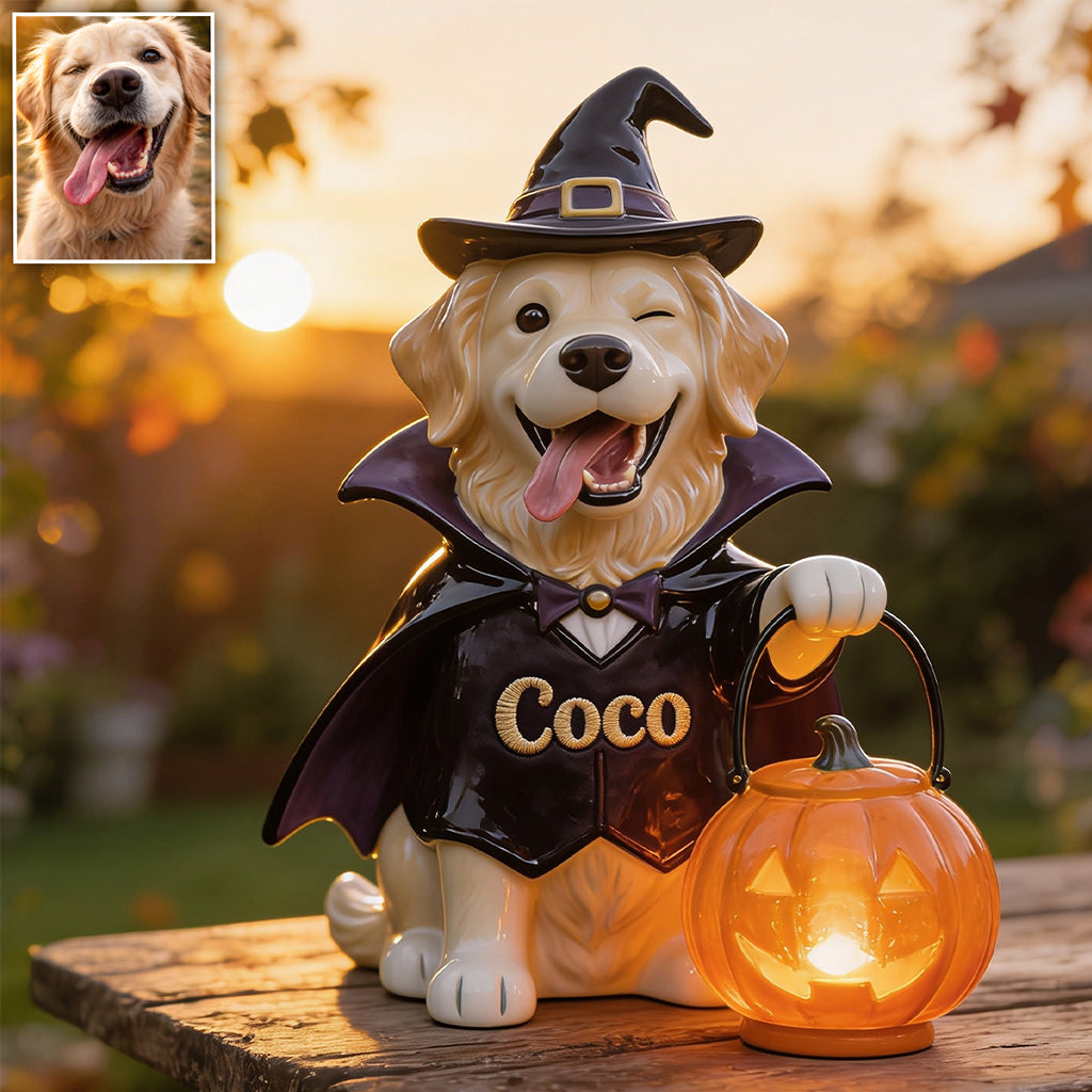 Personalized Fall Welsh Corgi Solar Acrylic Light Garden Decor