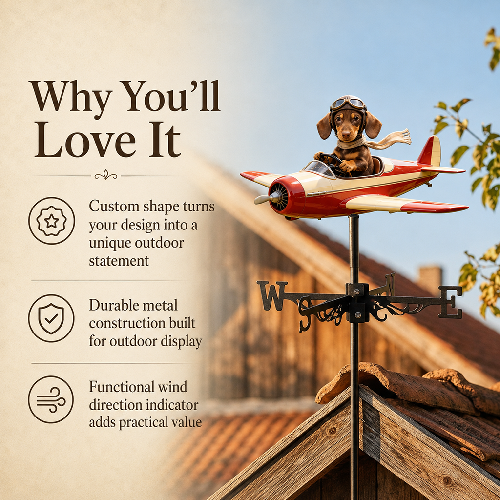Custom Photo Shih Tzu Pilot Weather Vane Pet Lover Garden Decor Gift