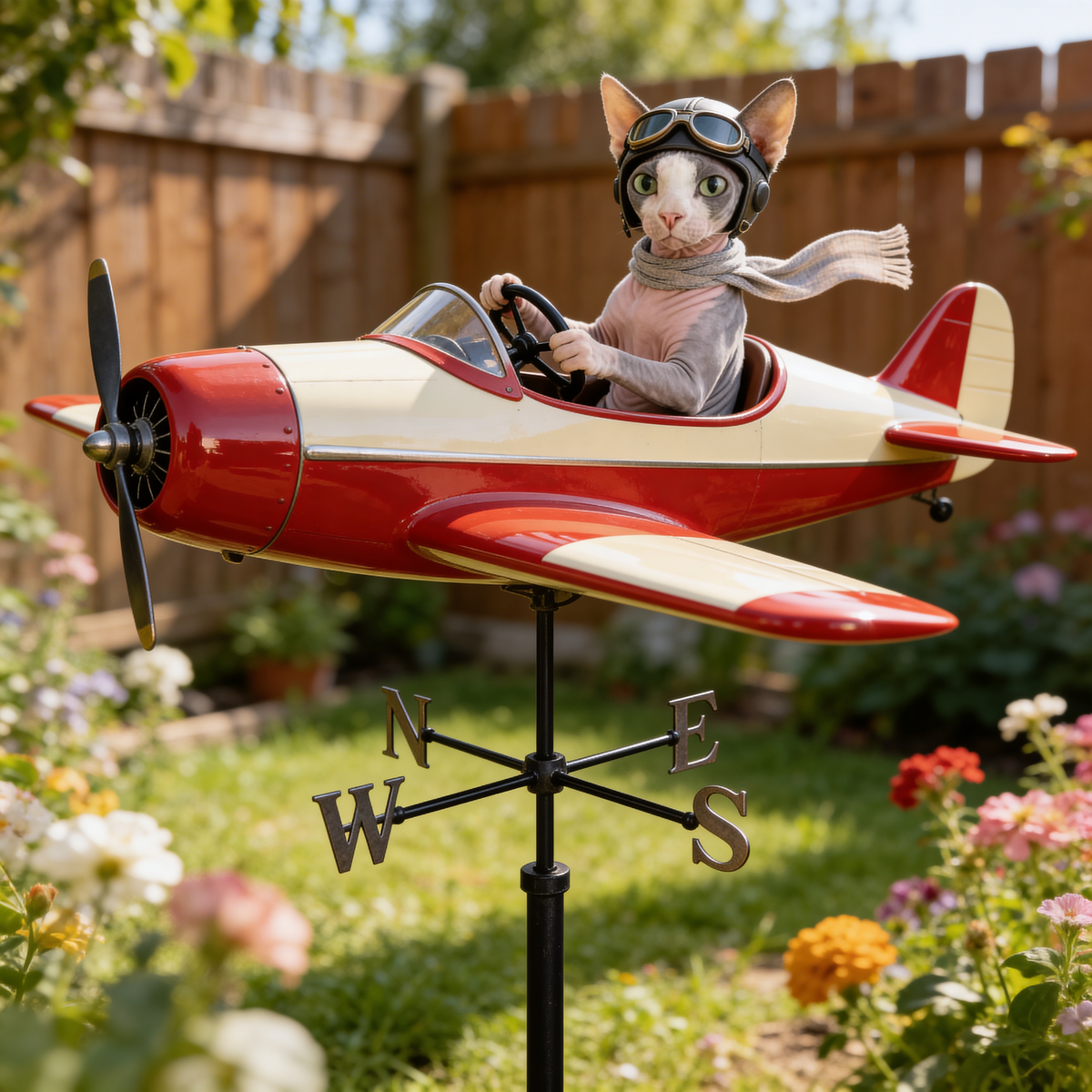 Custom Photo Shih Tzu Pilot Weather Vane Pet Lover Garden Decor Gift