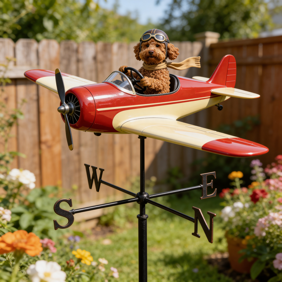 Custom Photo Shih Tzu Pilot Weather Vane Pet Lover Garden Decor Gift