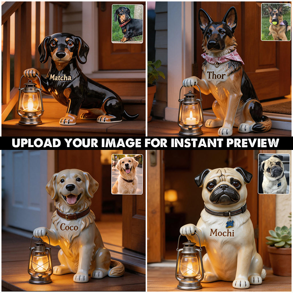 Personalized Fluffy Shih Tzu Solar Acrylic Light Pet Owner Garden Decor