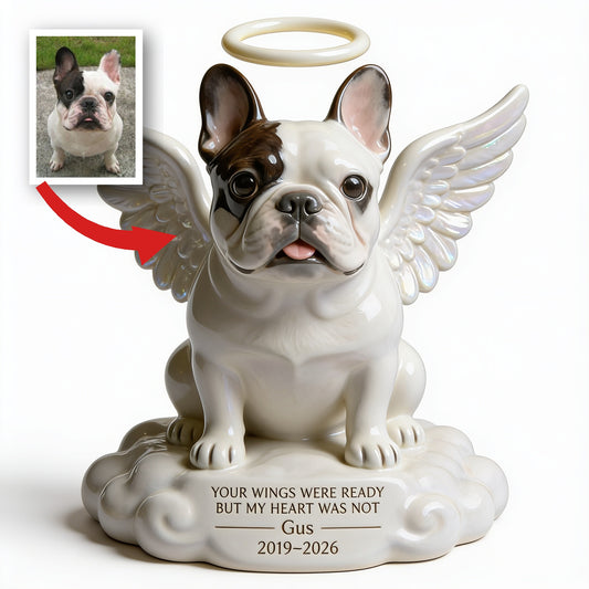 Custom Photo Angel French Bulldog Memorial Shaped Acrylic Plaque Dog Loss Gift