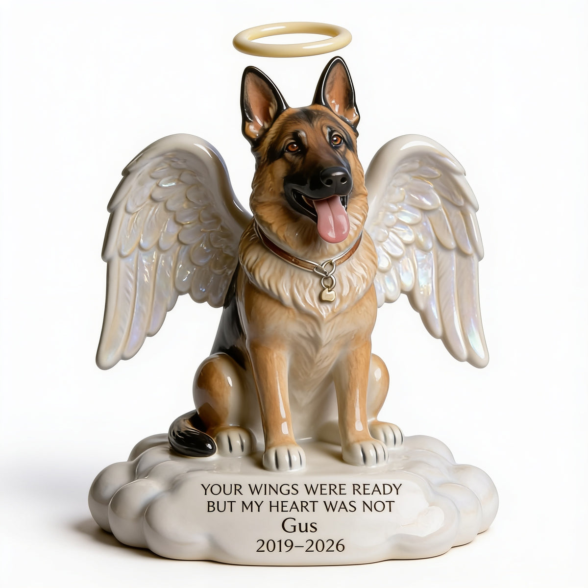 Custom Photo German Shepherd Angel Memorial Shaped Acrylic Plaque Dog Remembrance Gift