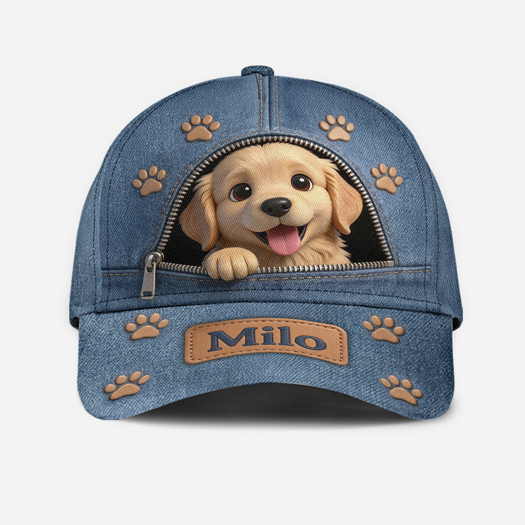 Custom Photo Curly Brown Poodle Puppy Classic Cap Dog Lover Gift