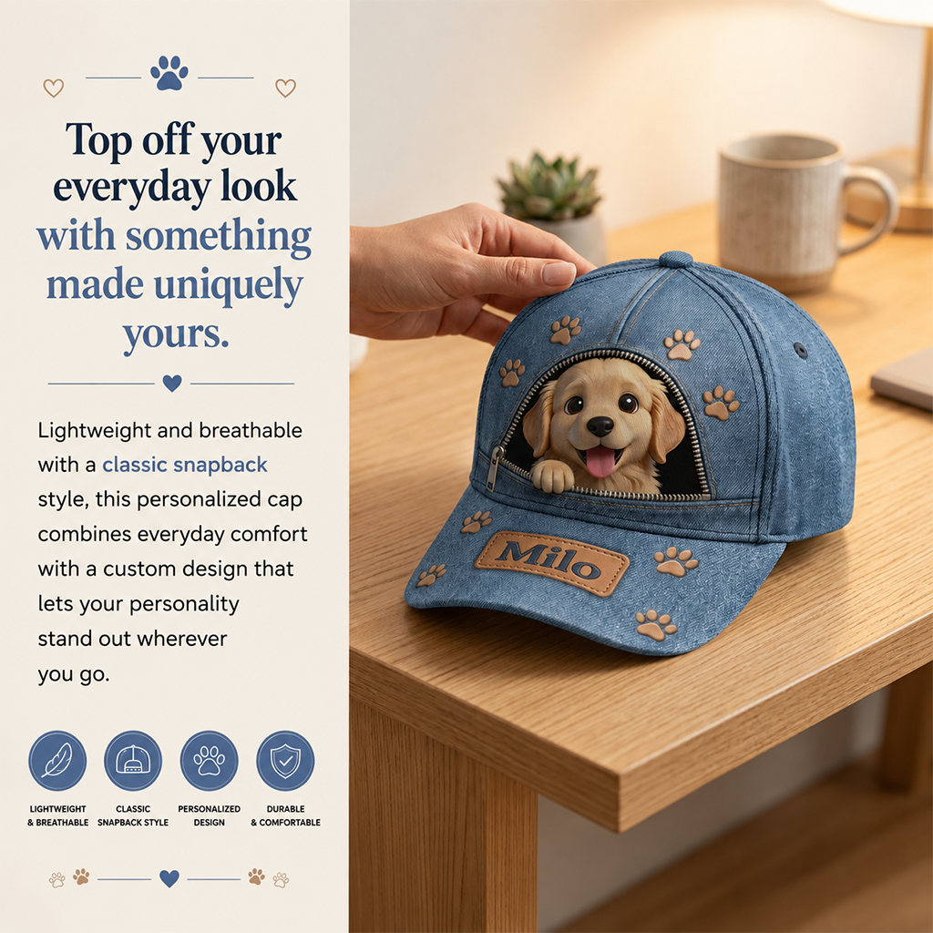 Custom Photo Tiny Chihuahua Puppy Classic Cap Dog Lover Gift