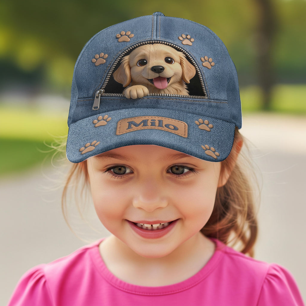 Custom Photo Fluffy Blue-Eyed Siberian Husky Classic Cap Dog Lover Gift