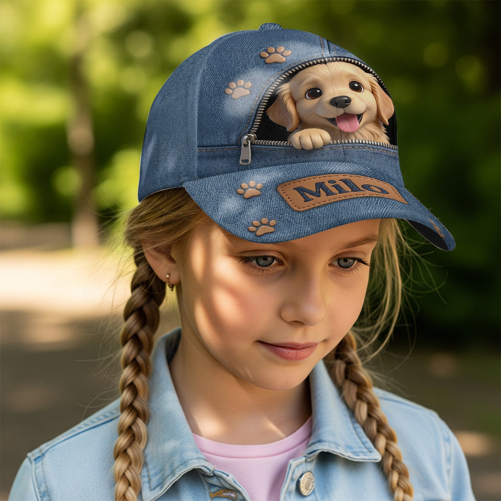 Custom Photo Fluffy Blue-Eyed Siberian Husky Classic Cap Dog Lover Gift