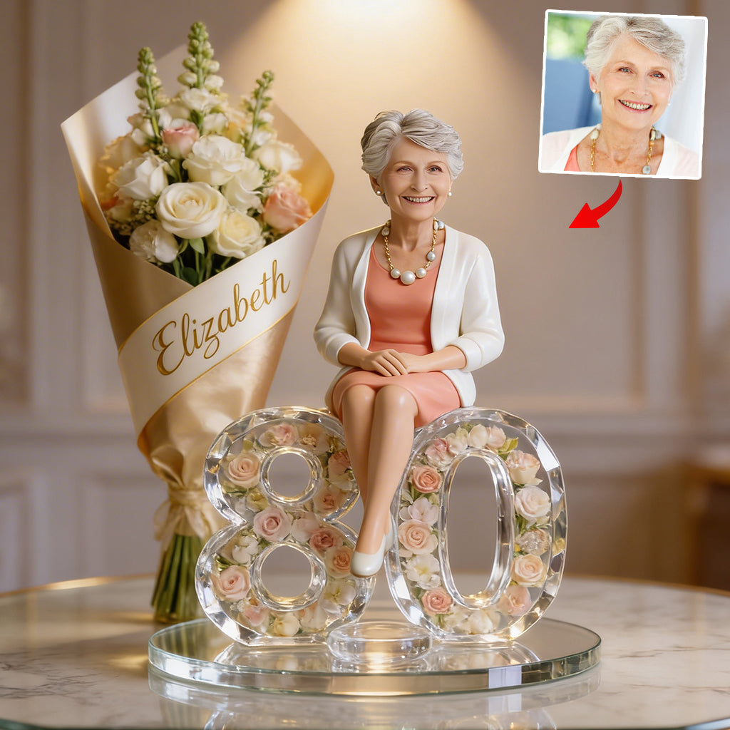 Custom Photo 50th Birthday Older Latina Woman Shaped Acrylic Plaque Gift For Her