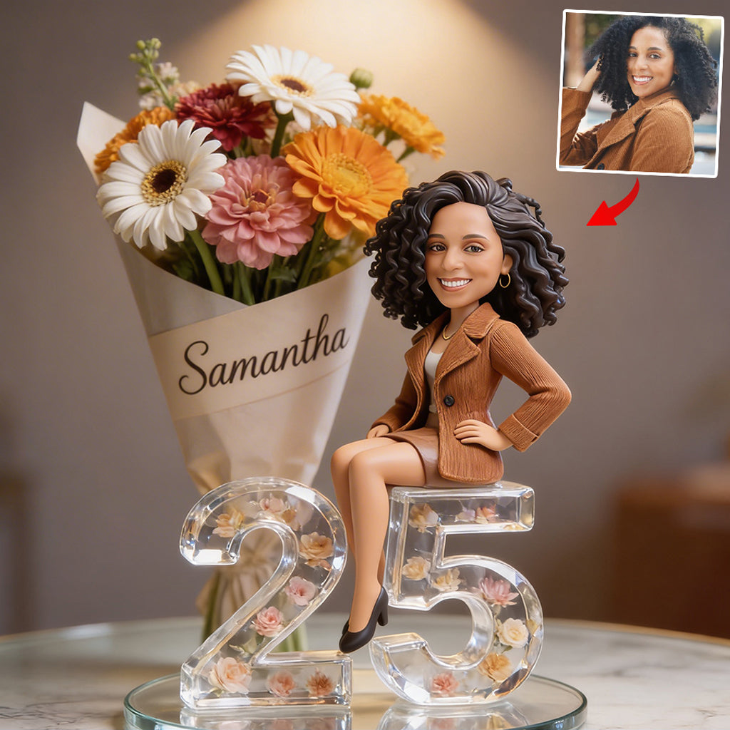 Personalized 21st Birthday Latino Man Flower Bouquet Acrylic Plaque Gift for Him