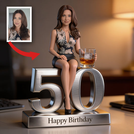 Personalized 50th Birthday Senior Woman Custom Shaped Acrylic Plaque Gift