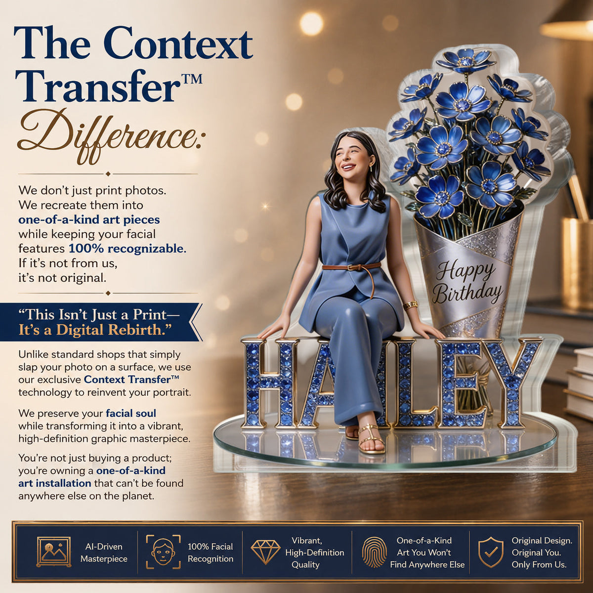Custom Photo Birthday Little Boy Custom Shaped Acrylic Plaque, Keepsake Gift for Son Grandson