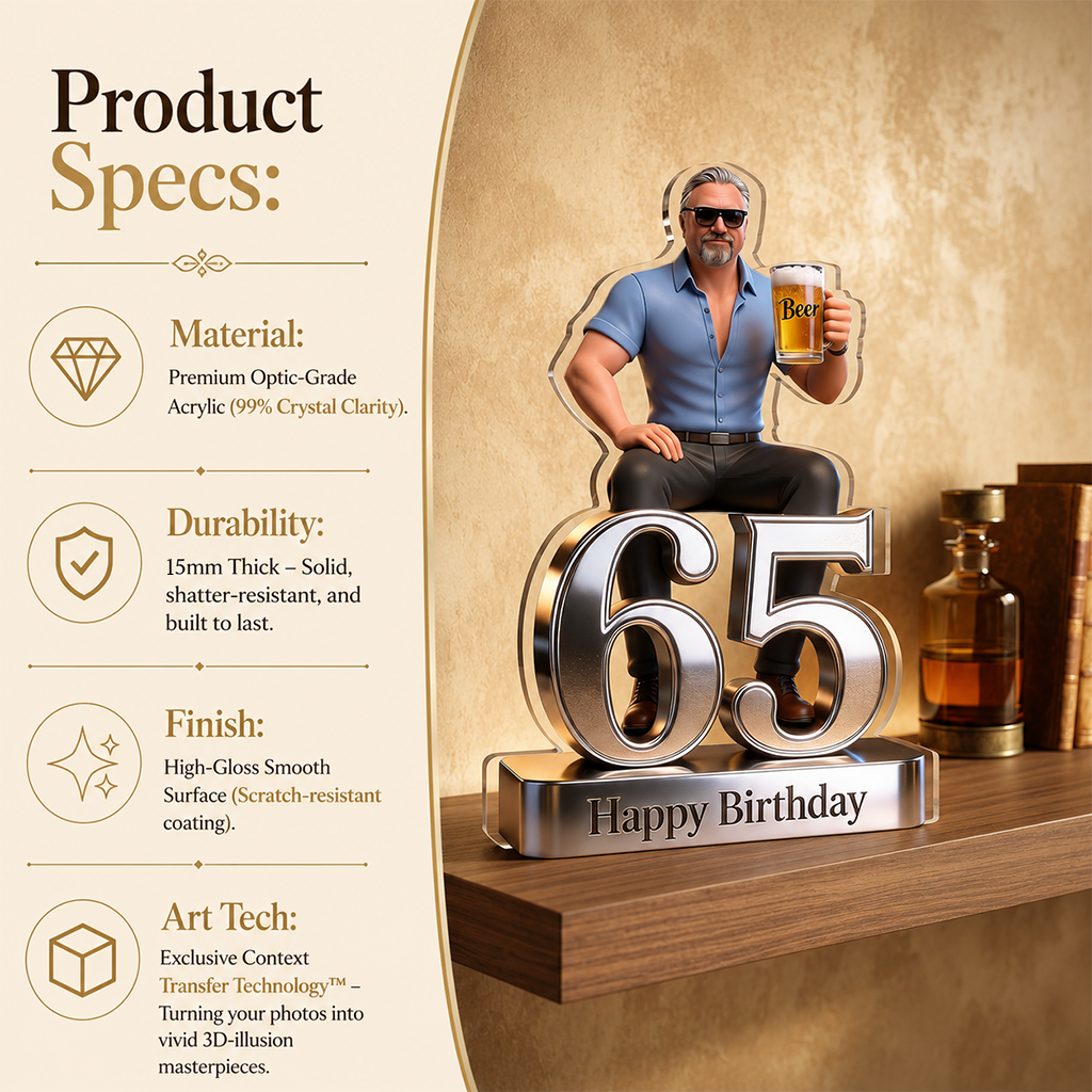 Personalized 21st Birthday Latino Man Custom Shaped Acrylic Plaque Gift for Him