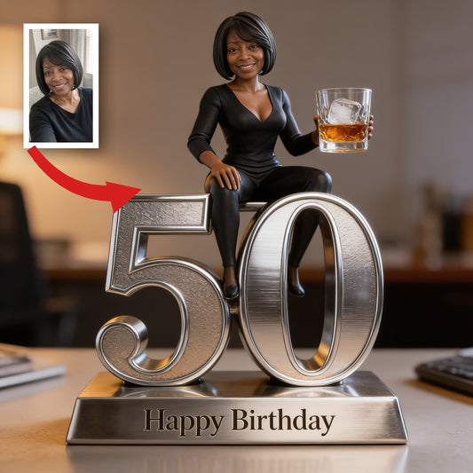 Personalized 50th Birthday Older Black Woman Custom Shaped Acrylic Plaque Gift for Mom, Grandma, Wife