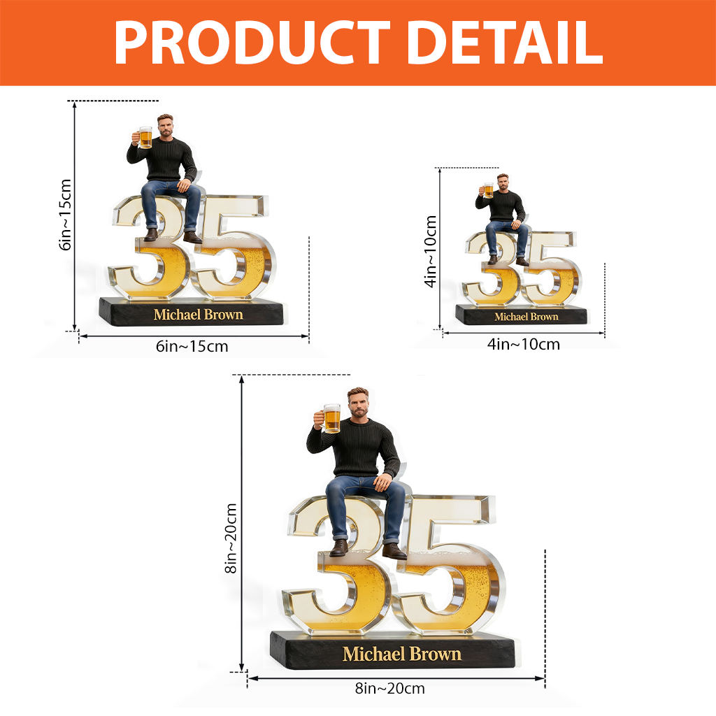 Personalized 50th Birthday Senior Black Man Custom Shaped Acrylic Plaque Gift